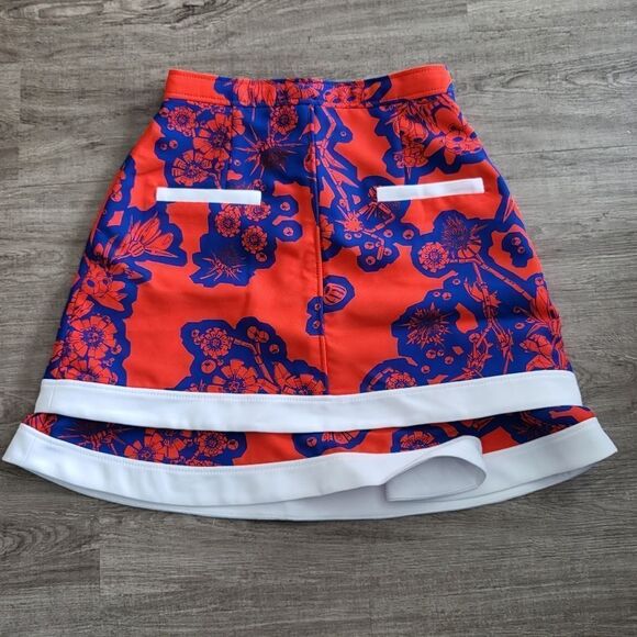 Carven Printed Mini Skirt-BLUE/RED-36 - Picture 2 of 6